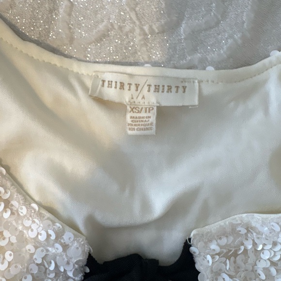 Thirty Thirty White Sequin Bow Front Jacket XS | New with Tags - Picture 4 of 6